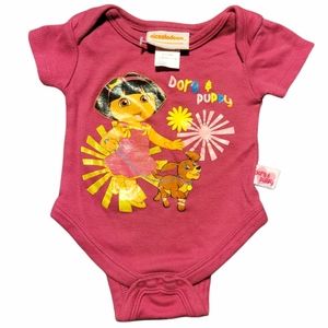 Infant Onesie Dora & Pup Pink Snaps